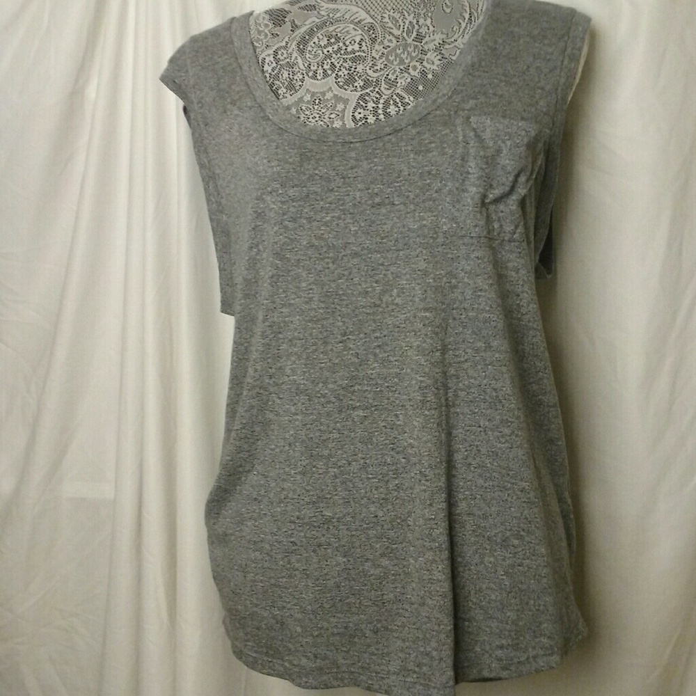 Maison Du Soir Anthropologie Sleeveless Tee Gray - image 2